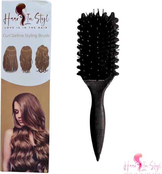 Haar in Stijl® | Zwart Curl Define Styling Brush met EdgeLift