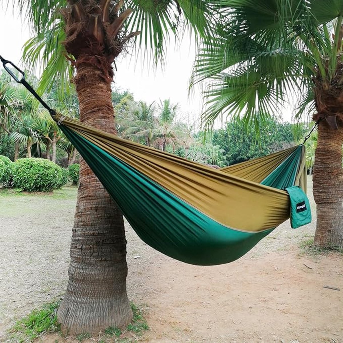 Hangmat outdoor ultralicht met touwafdekkingen, 300 kg draagkracht hangmat (270 x 140 cm), ademend, sneldrogend, nylon parachute, hangmatten, campingaccessoires
