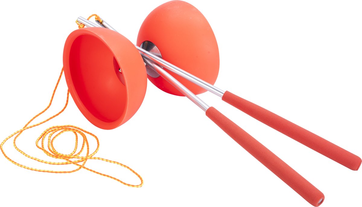 Angeltoys Diabolo Rubber Rood met metalen stokjes