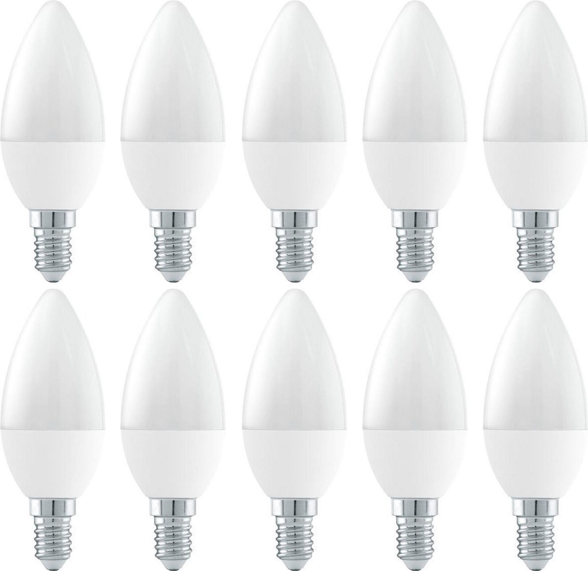 LED kaarslamp E14 warmwit 3000K - 6W - mat glas - 10 stuks