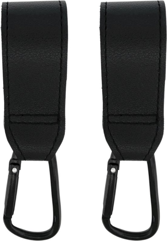 Twee zwarte Jikkies tasclips met karabijnhaak.
