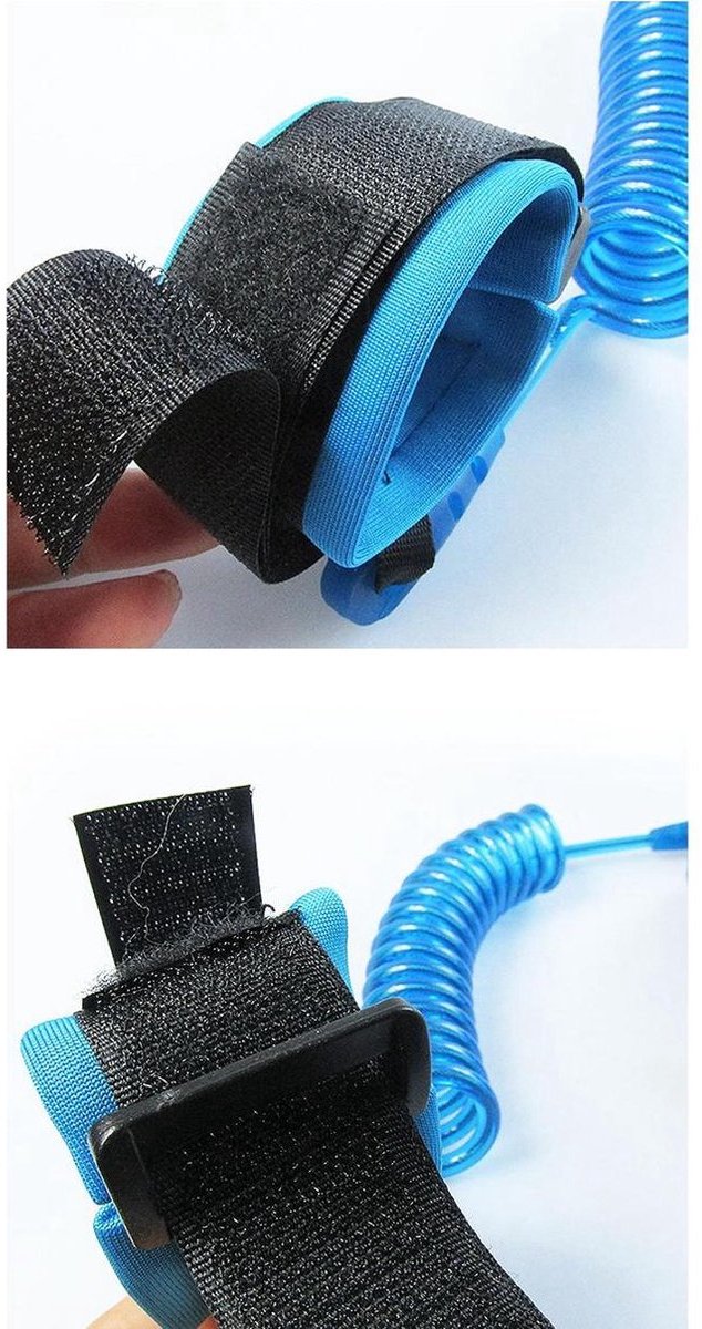 Scoby - 360° Polstuigje voor Kinderen - Veilig Onderweg - Looplijn - Safety Wristband - 2,5 Meter - Blauw van Scoby — afbeelding 3