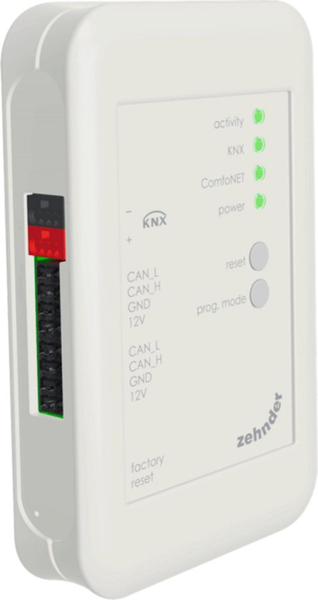 Zehnder Comfo Connect KNX-C ventilatiecontroller voor ComfoAir Q WTW-systeem wandmontage