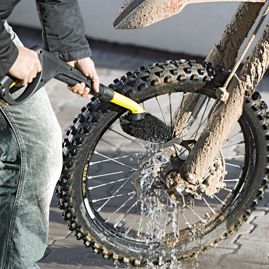 Kärcher Velgenwasborstel - Past op K 2 t/m K 7 - Velgen - Spaken - Geschikt voor alle type (motor)fietsen en auto's - Hoge kwaliteit borstelharen
