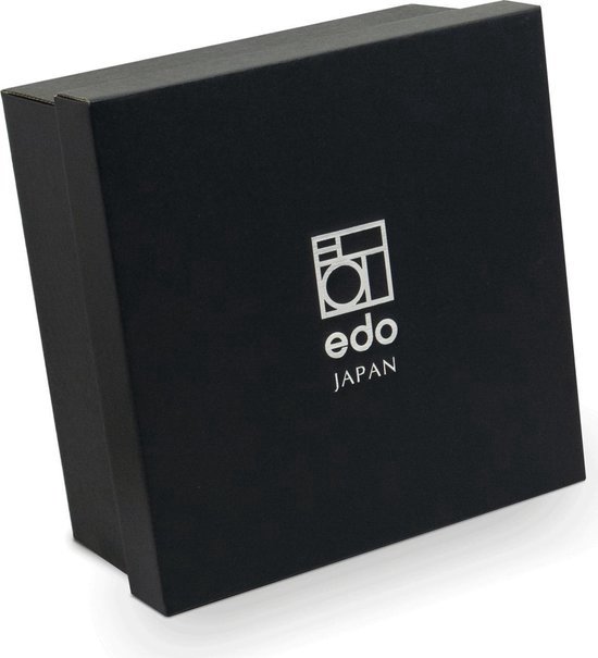Zwarte geschenkdoos met Edo Japan logo in wit.