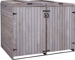 2/4 delig Containerombouw - Kliko Ombouw - Containerberging - Afvalbakberging - Container berging - Containerberging voor afvalcontainers - 126x158x98cm hout MVG ~ antracietgrijs