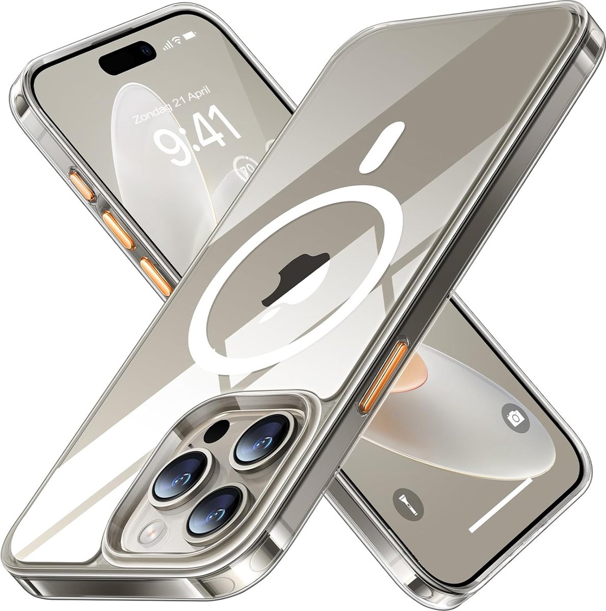 DISEV® Hoesje geschikt voor iPhone 15 pro max Magsafe Hoesje Transparant - Magnetisch Magsafe Hoesje - iPhone 15 pro max Doorzichtig - iPhone 15 pro max Magsafe Case - Doorzichtig