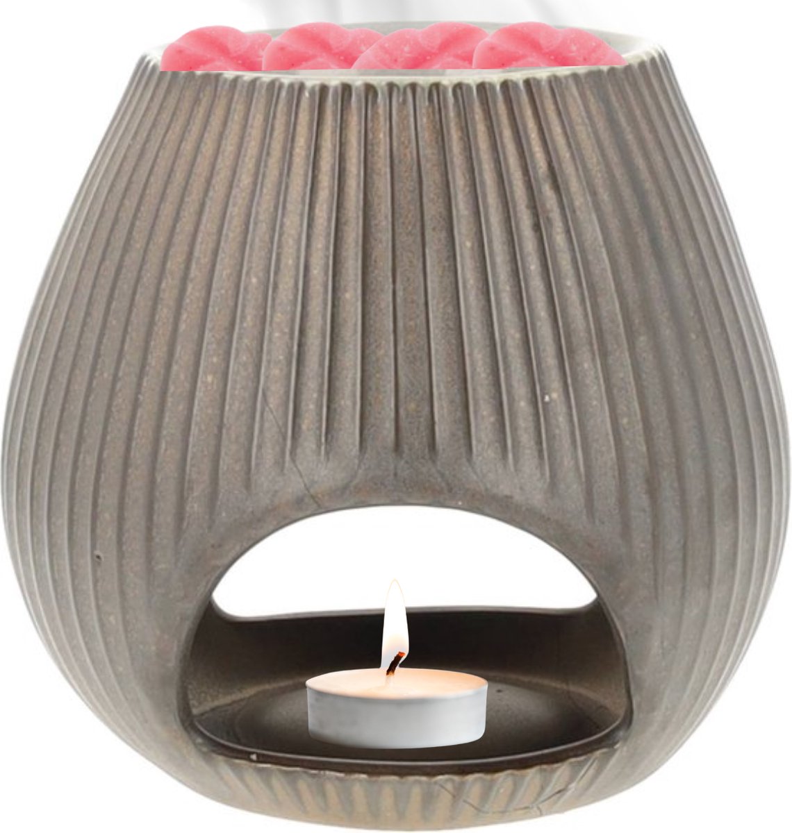 Scentchips Oval Low - Waxbrander - Geurbrander - Oliebrander - Wax Melts Brander - Aromabrander - Ook Geschikt Voor Essentiële Oliën - Geurolie - Waxmelts - Brons