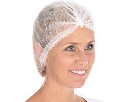 CMT® | 100 Witte haarnetjes maat L | non-woven | Latexvrij | niet steriel | Clip Caps