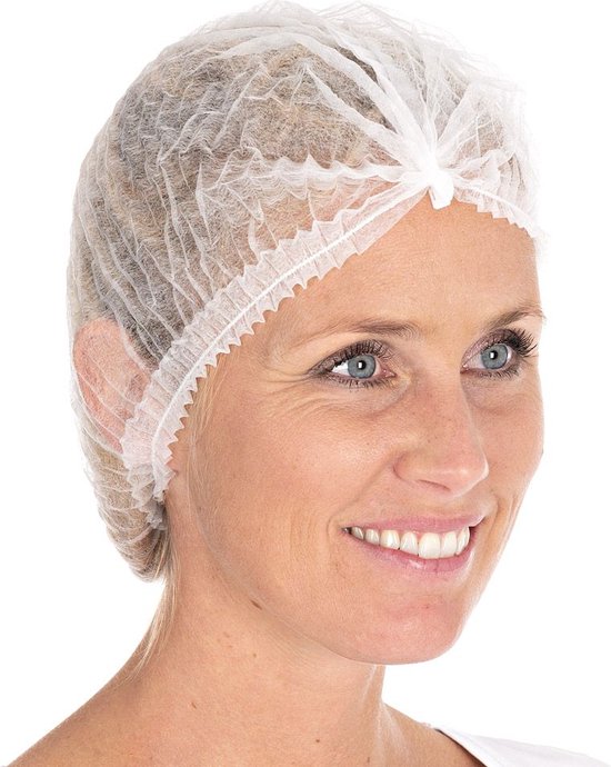 CMT® | 100 Witte haarnetjes maat L | non-woven | Latexvrij | niet steriel | Clip Caps