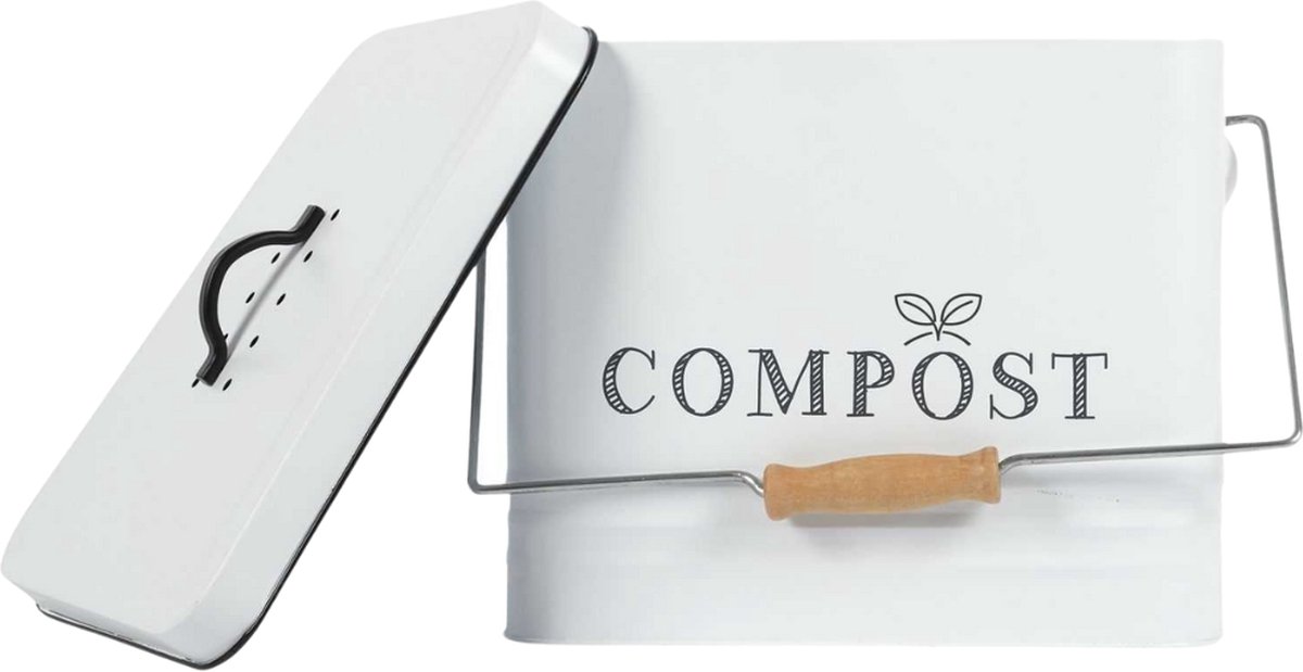 Goedkoopste Nordix Compostbak - met Deksel - GFT Afvalbakje - Aanrecht - Keuken - Prullenbak - Afvalscheiding - 10L