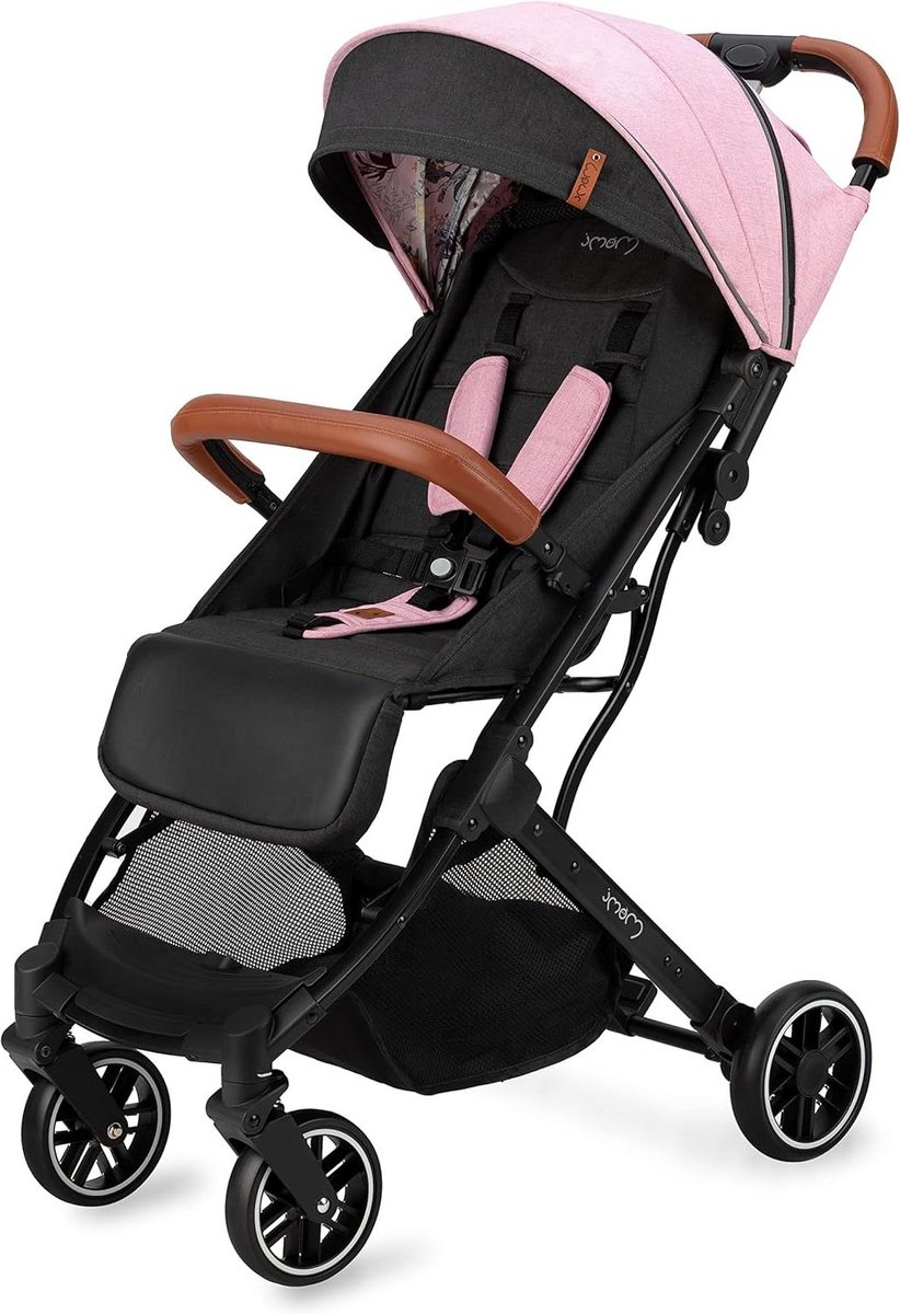 Inklapbare kinderwagen met 5-punts riem en boodschappenmand - Vanaf 6 maanden (tot 15 kg) - Telescoopstang - Staand Buggy inklapbaar vliegtuig