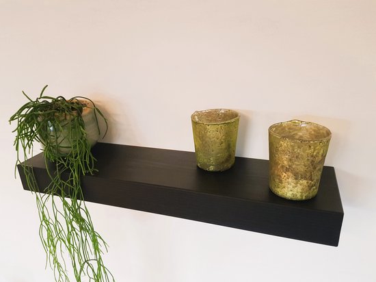 en.casa] Wandplank Bokn met lade bamboe zwevende plank nachtkastje 40x24x8 cm wit