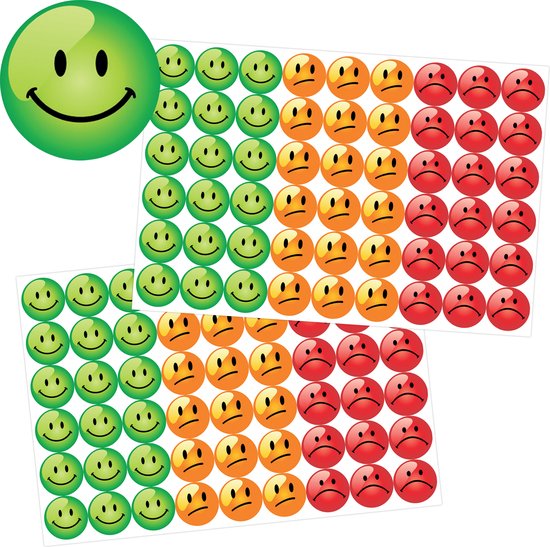 Foto: Smiley beloningsstickers 108 stickers stickervellen groen oranje rood smiley stickers school stickers keuringsstickers leraar stickers stickervellen emoticon stickers emotie stickers emotionele gezondheid stickers kinderen