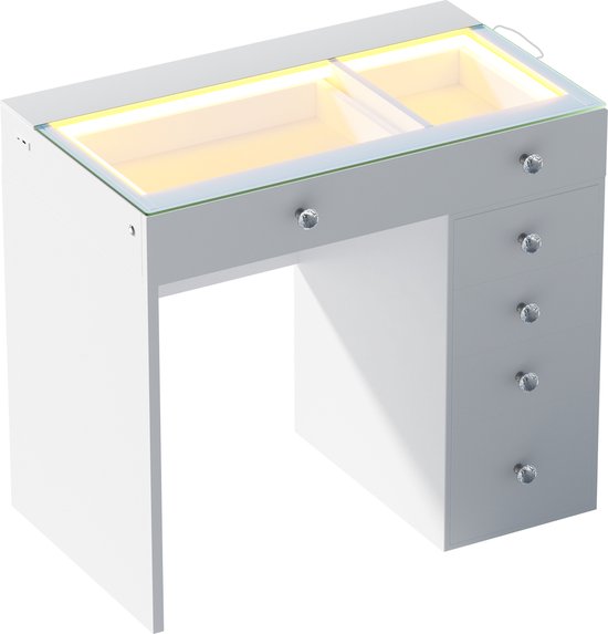 Make-uptafel met LED-verlichting en veel opbergruimte - Modern en Prak – De Vries Meubels