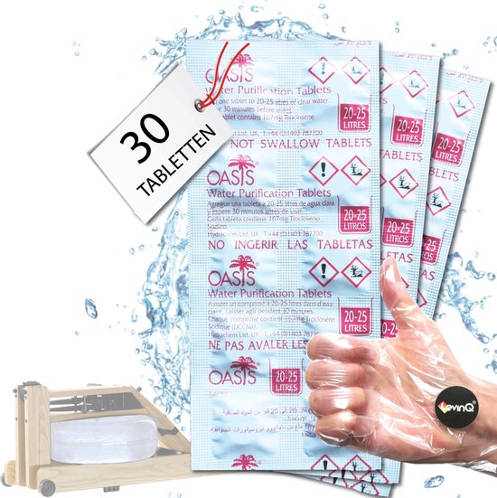 Puritabs Tabletten Voordeelset 3 x 10 tabletten + LevinQ® Handschoenen