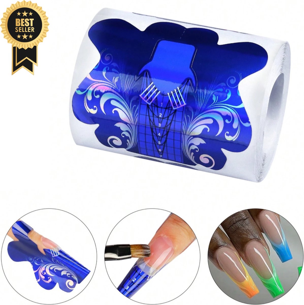 Goedkoopste GUAPÀ® Gel en Acryl Nagel Sjablonen | Nagel verlenging | Nail Forms | Acryl nagels | BIAB | Builder Gel | French Manicure | 100 pcs sjablonen Navy