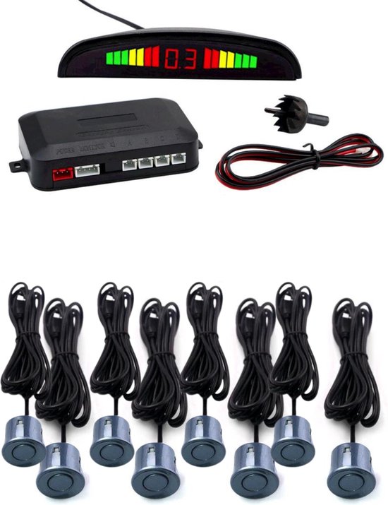 Cartronix Parkeersensoren Set (8 sensoren)|Grijs | Parkeerhulp | CTX-RFP-08
