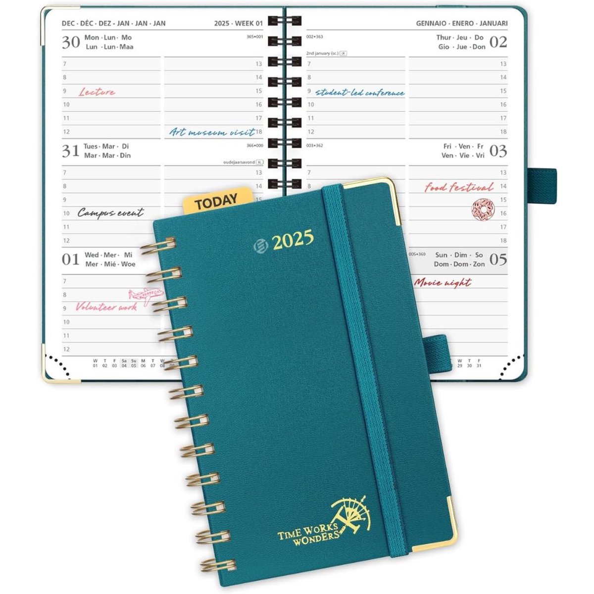 Equivera Weekplanner 2025 - Weekly Planner - Agenda - Kalender - Maandplanner - Famillieplanner