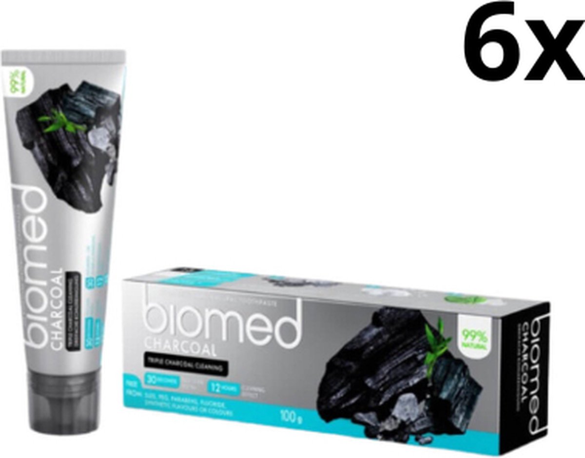 Goedkoopste Splat Biomed Charcoal Tandpasta – 6 x 100 ml - Voordeelverpakking