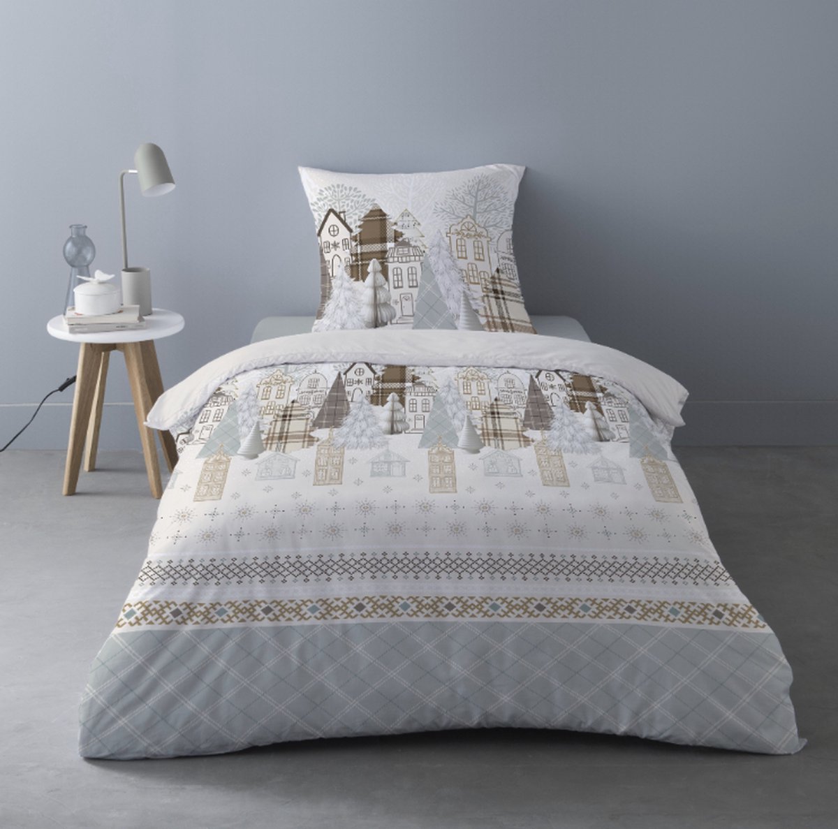 Better Nights Welo - flanellen dekbedovertrek - 1persoons - 140x200cm - 1 kussensloop 65x65 - flanel - winter