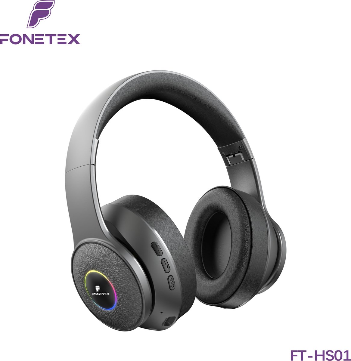 Over Ear Koptelefoon Draadloos - Draadloze Headset met Microfoon - Bluetooth 5.3 - 60 Uur Batterij - Inklapbaar - ENC Kristalheldere Gesprekken - Bluetooth Headset - Zwart