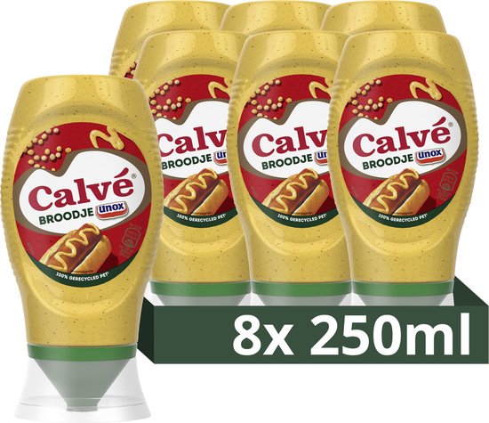 Calvé Knijpfles - Broodje Unox Saus - 8 x 250 ml - Voordeelverpakking
