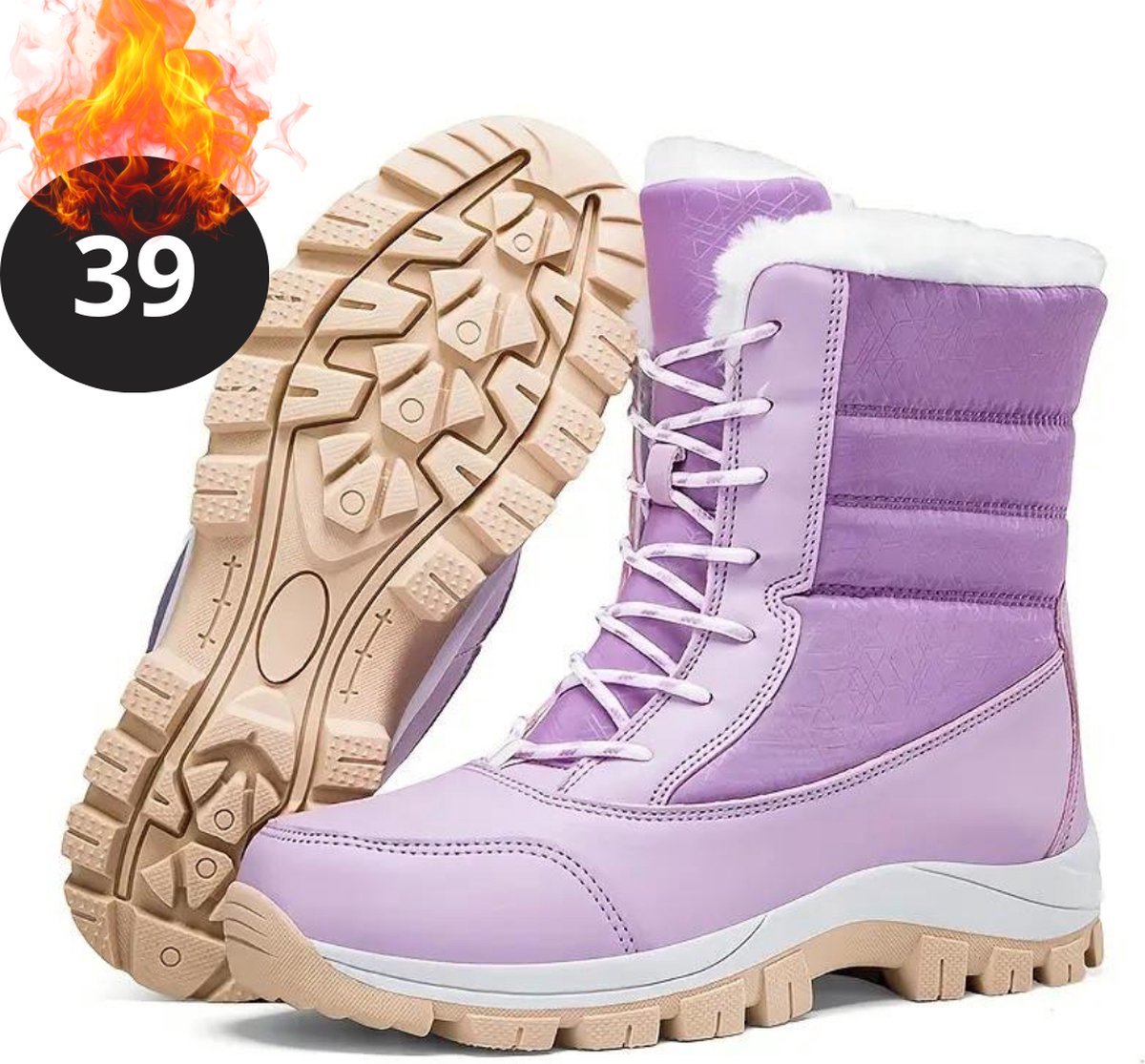 Livano Snowboots Sneeuwschoenen Sneeuwboots Dames Wintersport Ski Skischoenen – 39 Laarzen Paars