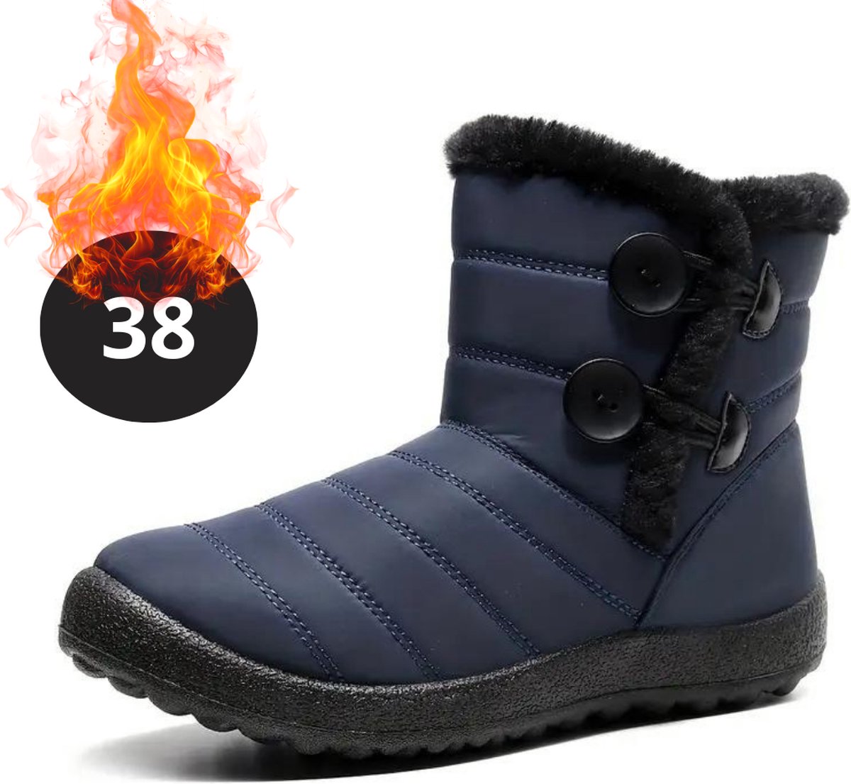 Livano Snowboots Sneeuwschoenen Sneeuwboots Dames Wintersport Ski Skischoenen – 38 Knopen Blauw