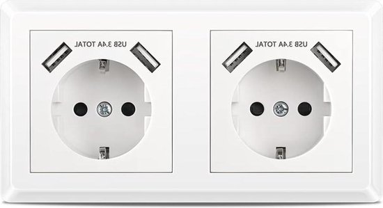 Dubbele usb wandcontactdoos kopen? | Korting tot 67