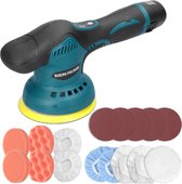 Tumex - Excentrieke Polijstmachine - Poetsmachine Auto - 8 Versnellingen - 2800-5500 RPM - 125mm Schijfdiameter - Inclusief 18-delige Set
