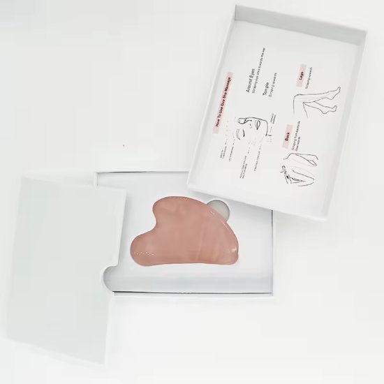 Foto: Jade guasha schraper gua sha tool voor uw skincare routine jade steen rose quartz roller 100 rozenkwarts steen van hoge kwaliteit xiuyan