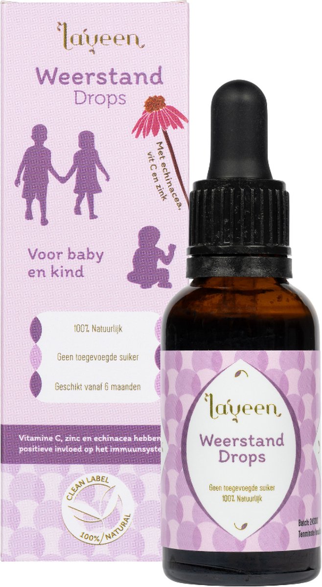 Goedkoopste Weerstand Drops - voor babies en kinderen - met vitamine c, zink en echinacea - 100 natuurlijk en zonder toegevoegde suiker