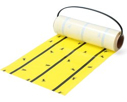 Knock Pest Control Vliegenkleefrol 5 m 1 stuk - Ongedierteval - Vliegrol - Vliegenvanger plakstrip - Eenvoudig ophangen - Geel