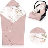 Lionelo Travel Swaddle Blanket - Omslagdoek voor Autostoel & Kinderwagen - 100% Katoen & Bamboe - TOG 2.5 - Hypoallergeen - Voor Herfst/Winter - Verstelbaar met Klittenband - 90x90 cm - Ademend & Zacht - Machinewasbaar