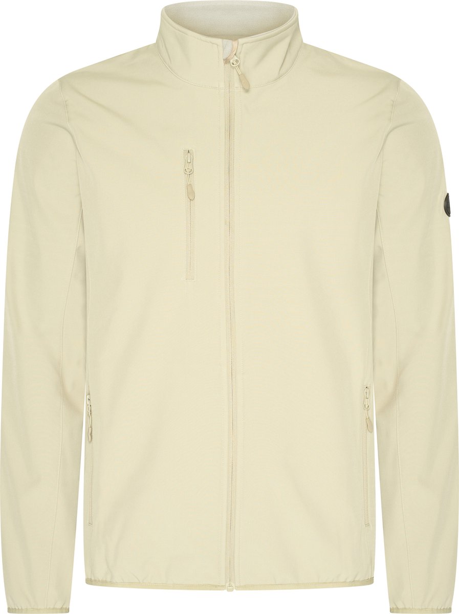 Mario Russo Softshell Jas Heren - Winterjas Heren - Jassen heren - Winddicht en waterafstotend - Beige - XL