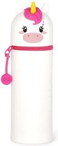 LEGAMI - 2-in-1 etui van zachte siliconen – Kawaii, penhouder, siliconen ritssluiting, pennenzak, potloden, markers, H 18,5 cm, UNICORN