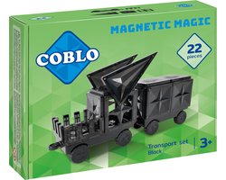 foto van Coblo Black 22 stuks inclusief 2 Auto onderstellen - Magnetisch speelgoed - Montessori speelgoed - Magnetische Bouwstenen - Magnetische tegels - STEM speelgoed - Cadeau kind - Speelgoed 3 jaar t/m 12 jaar - Magnetisch speelgoed bouwblokken