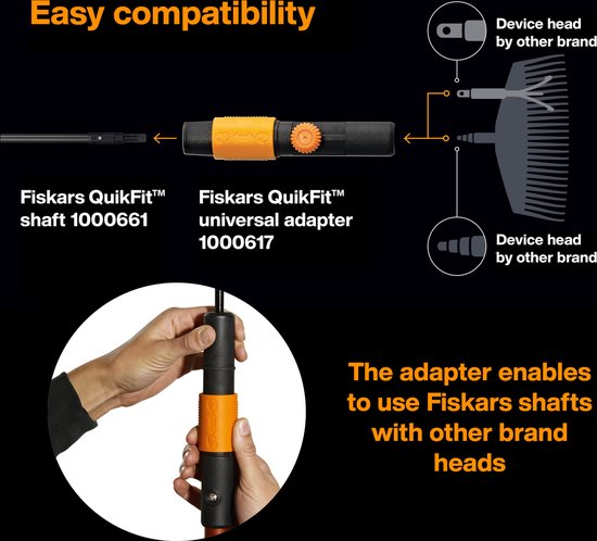 Fiskars Quikfit Adapter - Multitool Systeem - voor Tuingereedschap van Verschillende Fabrikanten