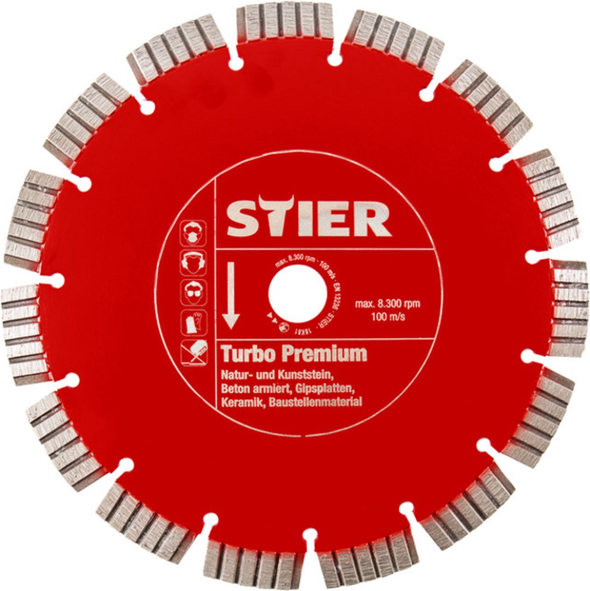 STIER - Diamantzaagblad Turbo Premium - Ø300 mm - 20 mm Boring