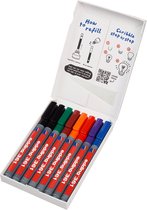 edding 361 whiteboardmarker set - diverse kleuren - 8 whiteboard stiften - ronde punt 1 mm - boardmarker uitwisbaar - voor whiteboard, flipchart, magneetbord, prikbord, memobord - navulbaar - in kartonnen verpakking