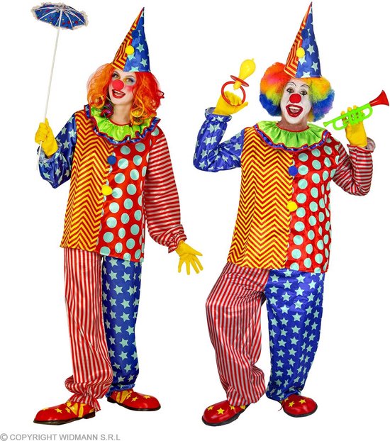 Costume de clown et bouffon | Costume de Clown fou hilarant | XXL | Costume de carnaval | Déguisements