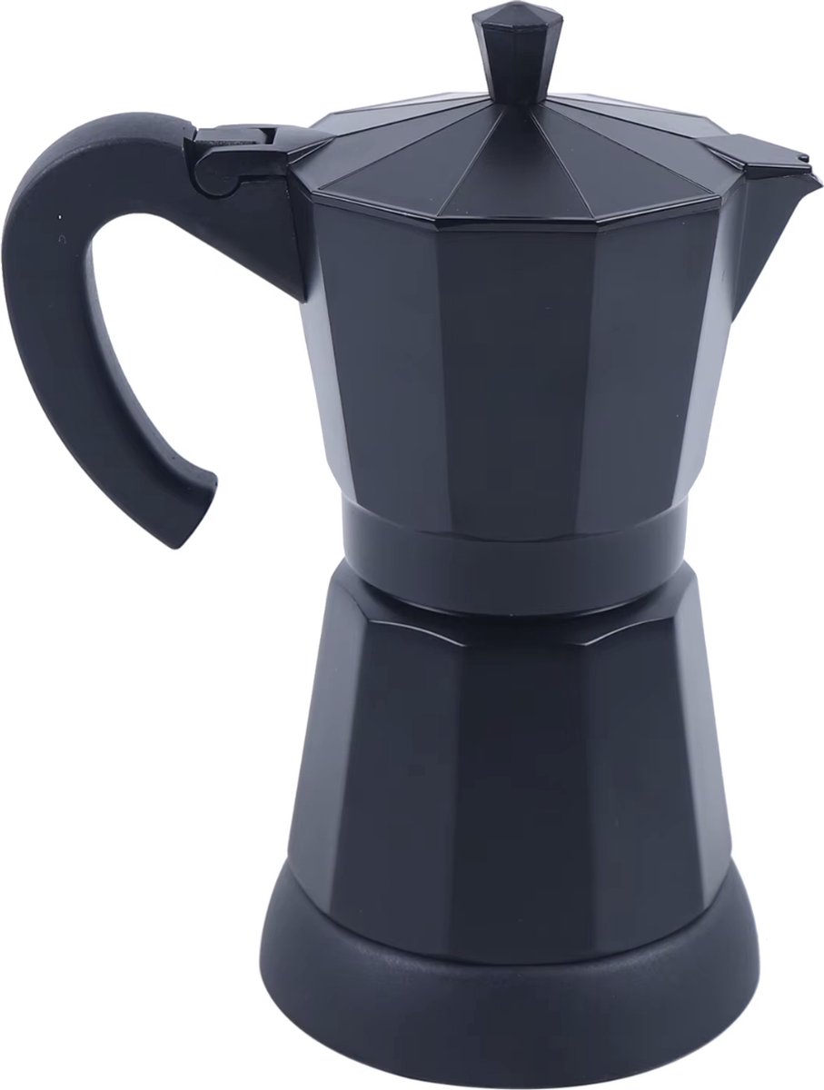 J&R Elektrisch Koffiezetapparaat - Koffiemachine - Aluminium - 300ml - Zwart