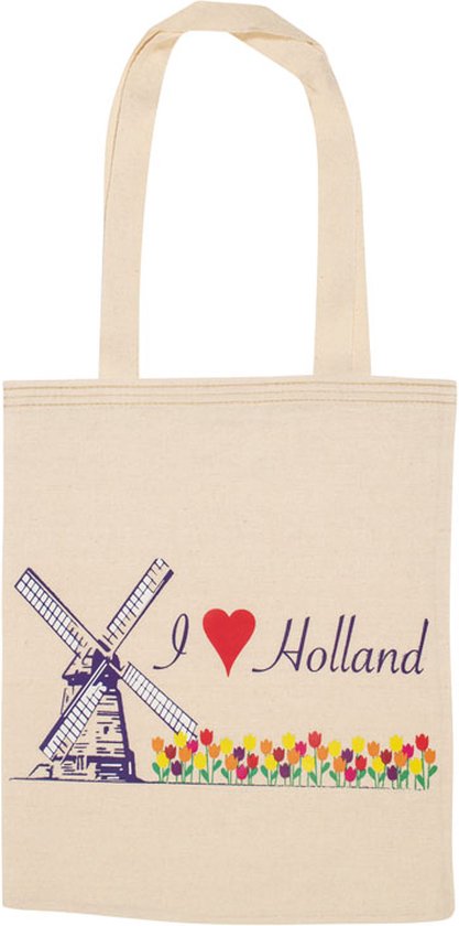 Canvas tas - I love Holland - katoenen tas - schoudertas dames - tassen dames - schoudertassen