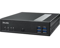 Shuttle XPC slim Barebone DL30N, Intel N100, 1x DDR5, 2x LAN (2x 2.5Gbit), 2xCOM,1xHDMI,1xDP, 1x VGA, ventilatorloos , 24/7 permanent gebruik