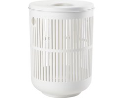 Zone Denmark Ume Wasmand met Deksel - 60 liter - Wit - Kunststof - Ronde Wasmand met Hengsel - Wasbox of Opbergmand