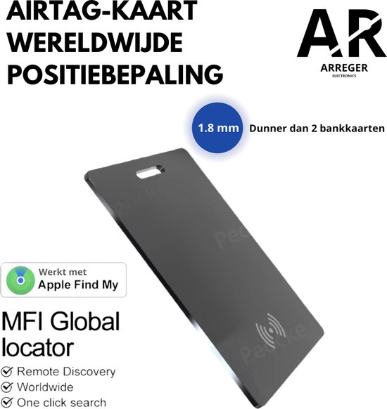 Foto: Airtag kaart card finder bluetooth tracker airtag sleutelvinder portemonnee vinder airtag wallet werkt met apple find my portemonnee 1 8mm