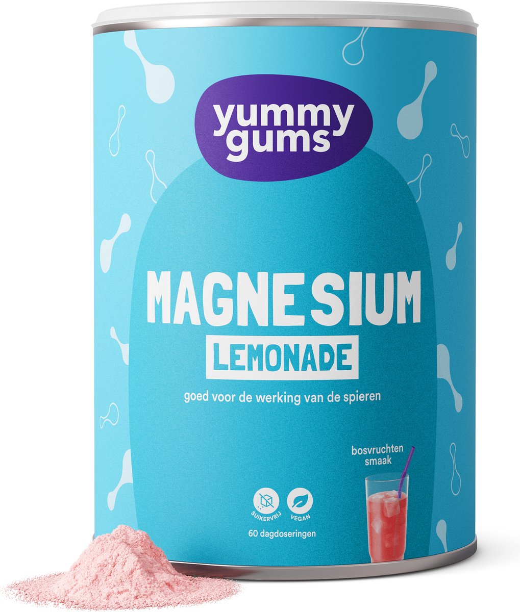Goedkoopste Yummygums • Magnesium citraat Lemonade • Suikervrij • Oplosbaar magnesium poeder • 240g