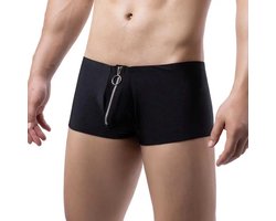 Heren Boxershort Zwart – Sexy Ondergoed Met Rits – Strakke Pasvorm