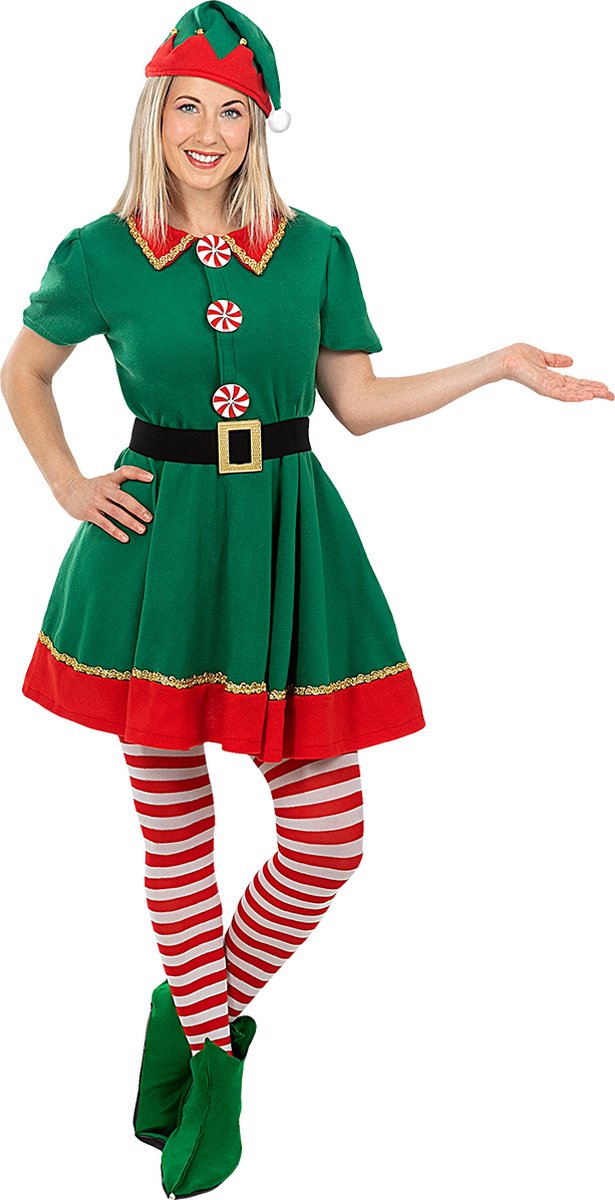 Funidelia | Elfen kostuum deluxe voor mannen Kerst Elf, Kerst, Elfen - Kostuum voor Volwassenen Accessoire verkleedkleding en rekwisieten voor Halloween, carnaval & feesten - Maat L - Groen